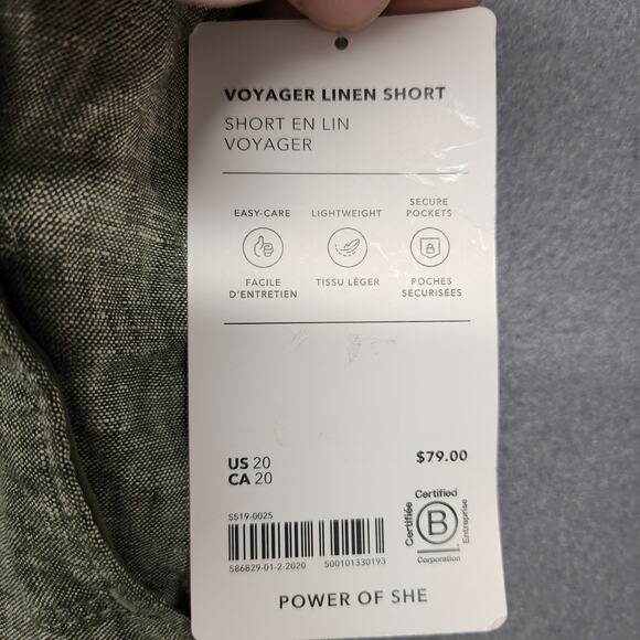 Athleta Voyager Linen Short Womens Plus Size 20 Green NEW Retail $79 - Picture 14 of 15